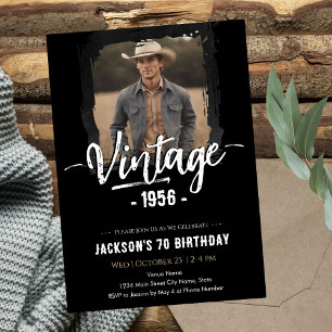 Invitación Cumpleaños Vintage 70