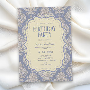 Invitación Cumpleaños vintage de chinoiserie real