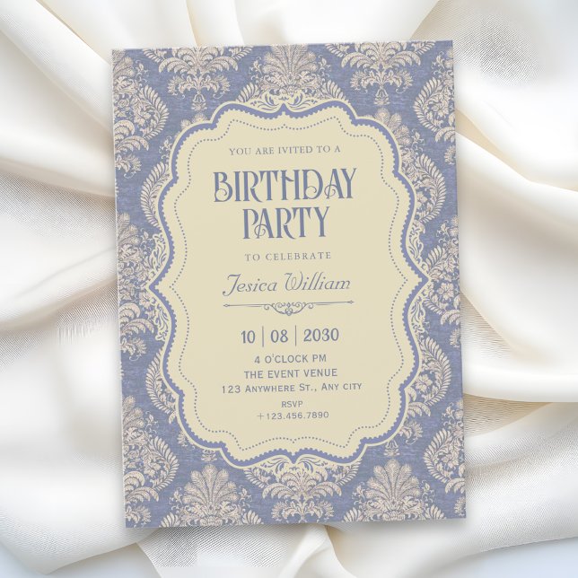 Invitación Cumpleaños vintage de chinoiserie real (Subido por el creador)