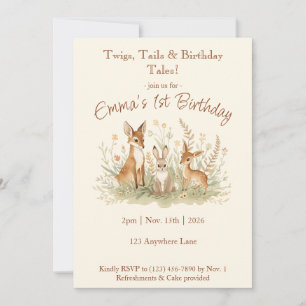 Invitación Cumpleaños vintage del bosque
