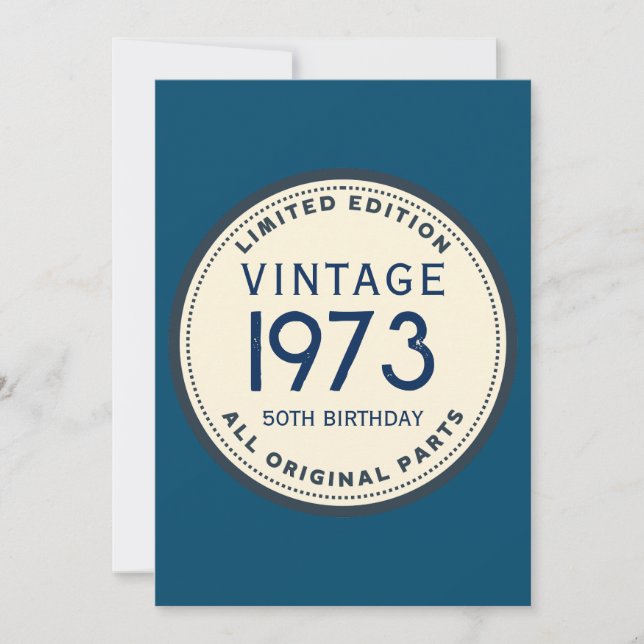 INVITACIÓN CUMPLEAÑOS VINTAGE PERSONALIZADO (Anverso)
