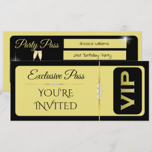 Invitación Cumpleaños VIP Exquisit con Perlas Cumpleaños