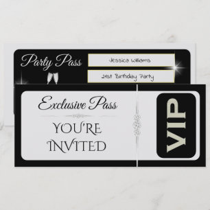 Invitación Cumpleaños VIP Exquisit, Diamantes y Cumpleaños de
