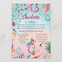 Cumpleaños virtual, casas florales coloridas y cap