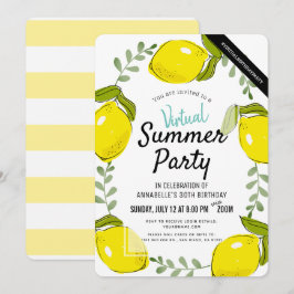 Invitación Cumpleaños virtual de Adultos de Verano Blanco de