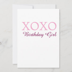 Invitación Cumpleaños xoxo chica nombre rosa mauve simple amo