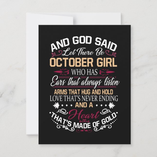 Invitación Cumpleaños | Y Dios Dijo Que Hubiera Octubre Mucha (Anverso)
