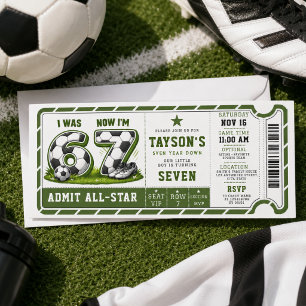 Invitación Cumplí 6, Ahora Tengo 7 Cumpleaños 7 Fútbol Améric