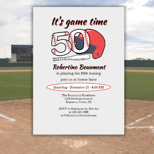 Invitación Cumpliendo su 50º Inning Fiesta de Cumpleaños de B
