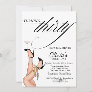 Invitación Cumplir treinta Tacones Altos Martini 30 cumpleaño