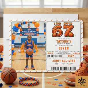Invitación Cumplo 6, Ahora Tengo 7 Baloncesto Cumpleaños – Es