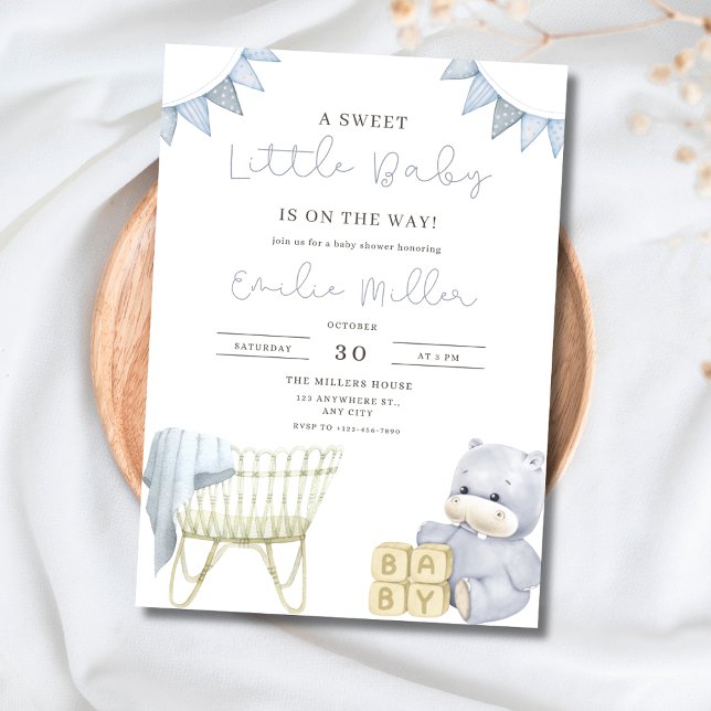 Invitación cuna de bebé vivero azul ducha de bebé niño ducha  (Subido por el creador)