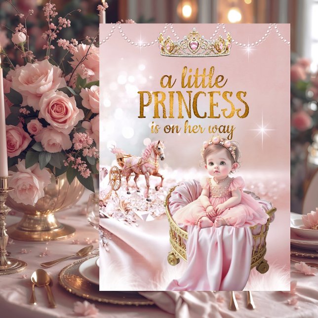 Invitación cuna para bebé de la ducha de la princesa rosa (Subido por el creador)