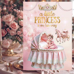 Invitación cuna para bebé Princesa Rosa Baby Shower