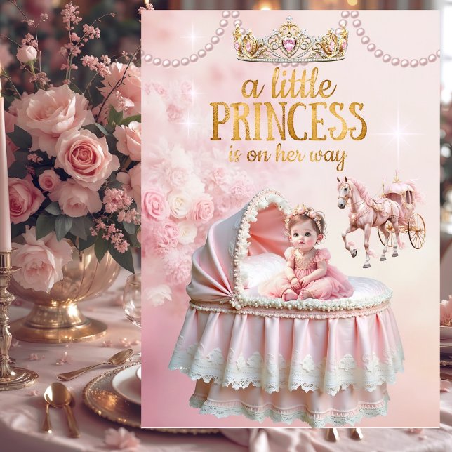 Invitación cuna para bebé Princesa Rosa Baby Shower (Subido por el creador)