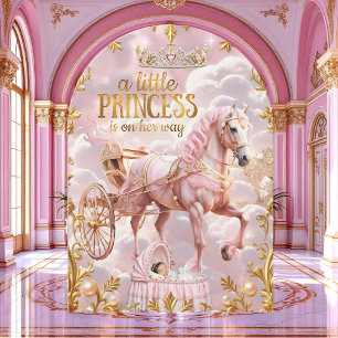 Invitación cuna para shower de bebé princesa rosa