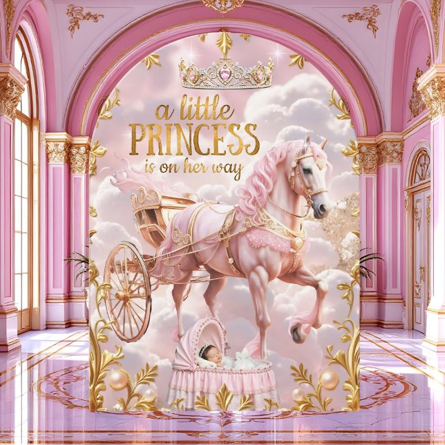 Invitación cuna para shower de bebé princesa rosa (Subido por el creador)