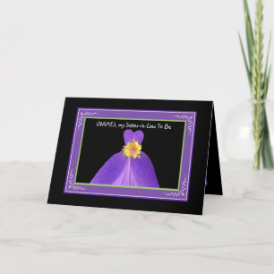 Invitación Cuñada para casar el vestido de la PÚRPURA de la