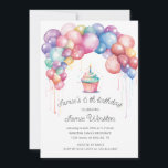 Invitación Cupakes Kids Aniversario del Arco de Globo<br><div class="desc">c</div>