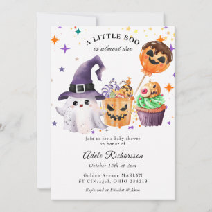 Invitación Cupcake de calabaza fantasma de Halloween