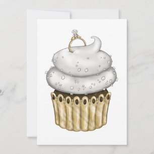 Invitación Cupcake de compromiso dulce
