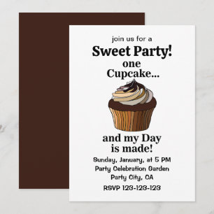 Invitación Cupcake y mi día está hecho Cupcake
