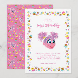 Invitación Cupcakes y Confeti de Cumpleaños de Abby Cadabby 