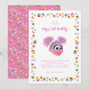 Invitación Cupcakes y Confeti de Cumpleaños de Abby Cadabby 
