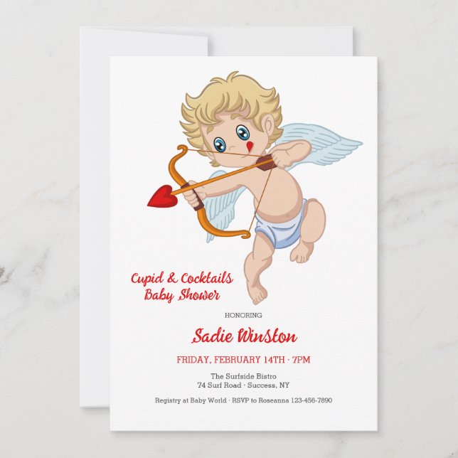 Invitación Cupid Baby Shower (Anverso)