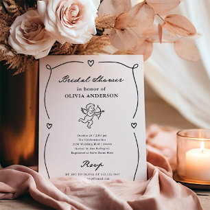 Invitación Cupido Caprichoso   Despedida de Soltera en Blanco