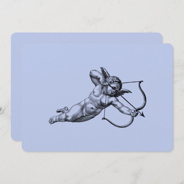 Invitación Cúpido Querubín Antiguo Amor (Anverso / Reverso)