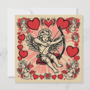 Invitación Cúpido vintage amor