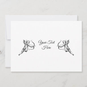 Invitación Cupido y Flecha de Amor Vintage Querubín Ángel