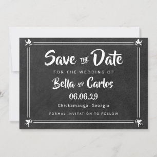 Invitación Cúpidos de Pizarra Moderna Salva la Fecha