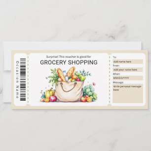 Invitación Cupón de compra de comestibles