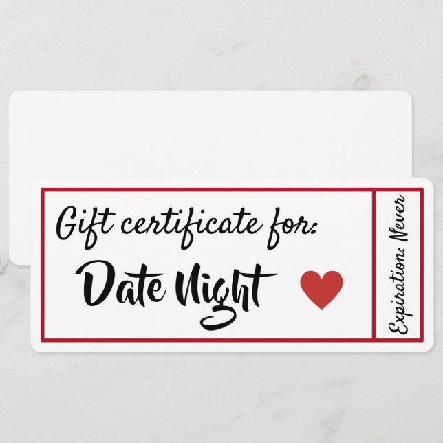 Invitación Cupón de noche (Anverso / Reverso)