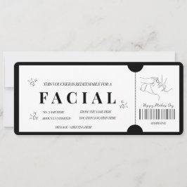 Invitación Cupón de Tratamiento Facial Minimalista Intenso