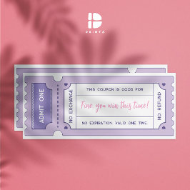 Invitación Cupones de amor personalizados - Pastel Lilac Vale