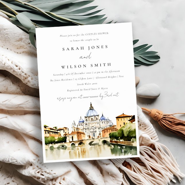 Invitación Cúpula del Vaticano Roma Italia Paisaje Parejas Du (Subido por el creador)