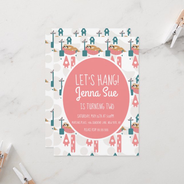 Invitación Cura eslogan relajante fiesta de cumpleaños rosa (Anverso/Reverso In Situ)