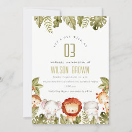 Invitación Cura salvaje de los animales de Safari Tropical