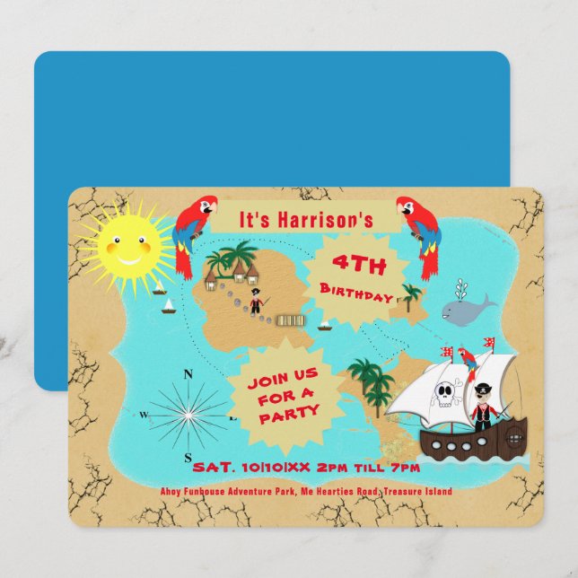 Invitación curada del barco del mapa del patrimoni (Anverso / Reverso)