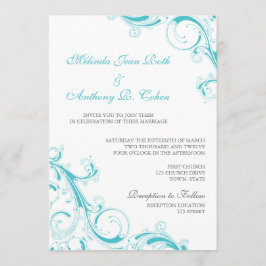 Invitación Curazao azul de Swigree filigrí