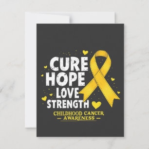 Invitación Cure Hope Love Strenght Children Cancer Awareness