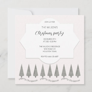 Invitación Curiosa Houndstoth Merry Christmas