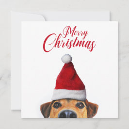 Invitación Curioso perro gracioso con Santa Hat