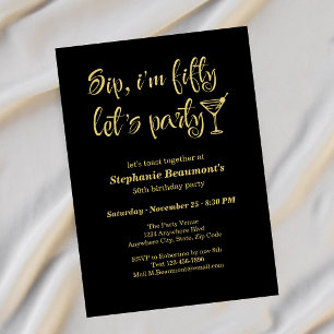 Invitación Curioso trago moderno Soy el cumpleaños 50 de la m