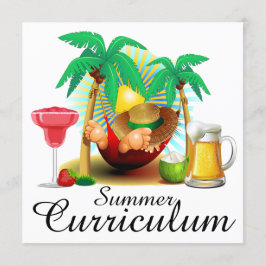 Invitación Currículum de verano / Fiesta de vacaciones / jubi