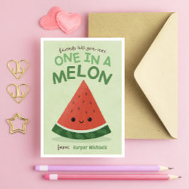 Invitación Curso de aula de la escuela Cute Green Watermelon