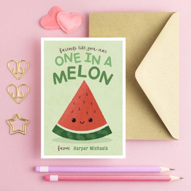 Invitación Curso de aula de la escuela Cute Green Watermelon (Subido por el creador)